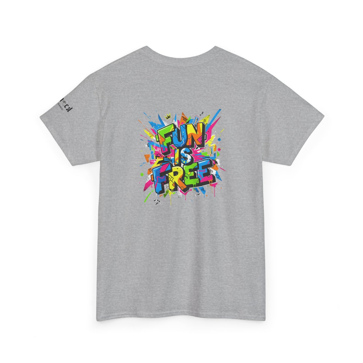 T-Shirt — "Fun Is Free" Sports Graphic Tee (Tennis & Basketball)