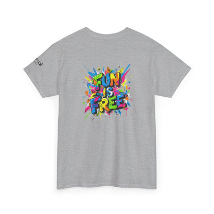 T-Shirt — "Fun Is Free" Sports Graphic Tee (Tennis & Basketball)