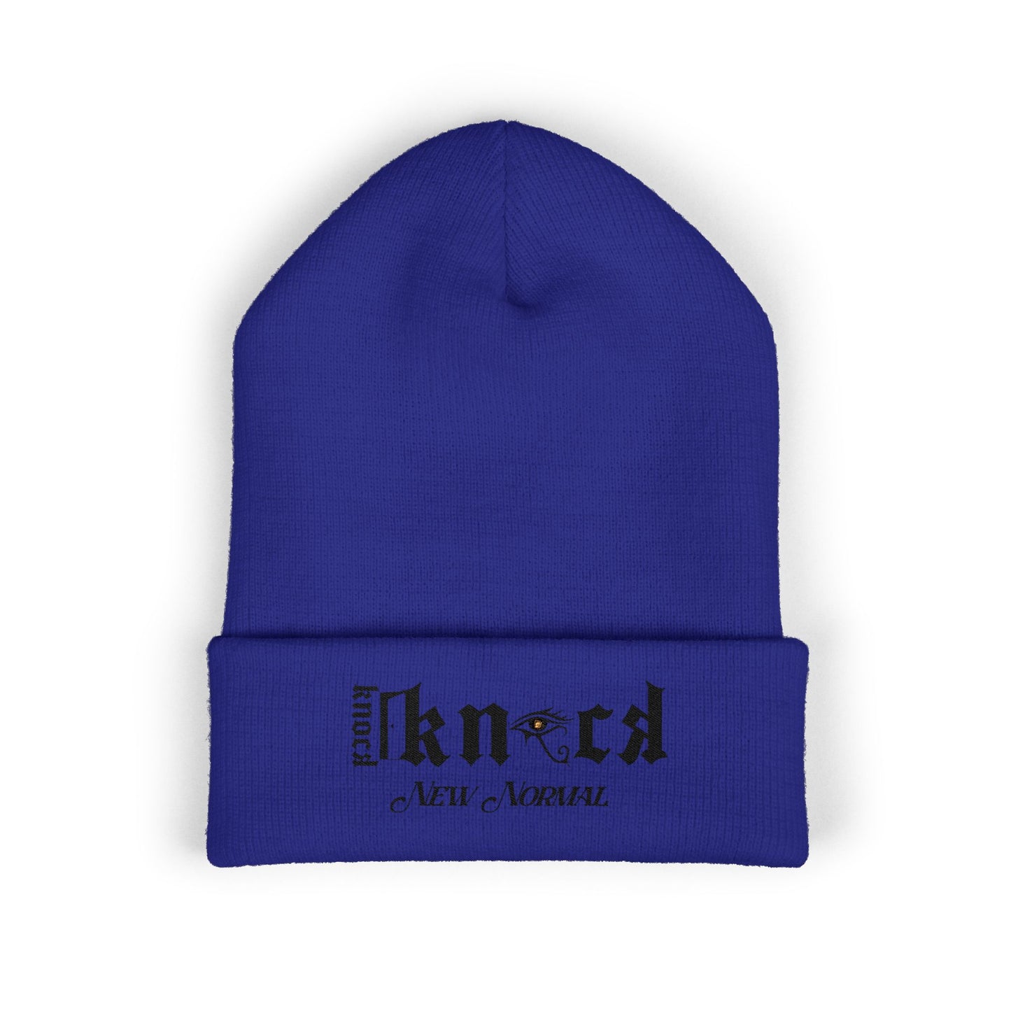 Embroidered 'Kneed New Normal' Cuffed Beanie – Gothic Streetwear Knit Hat