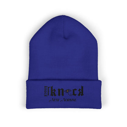 Embroidered 'Kneed New Normal' Cuffed Beanie – Gothic Streetwear Knit Hat