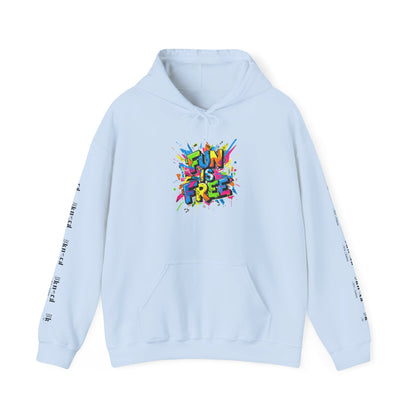 Hoodie — "Fun Is Free" Colorful Sports Graphic Pullover