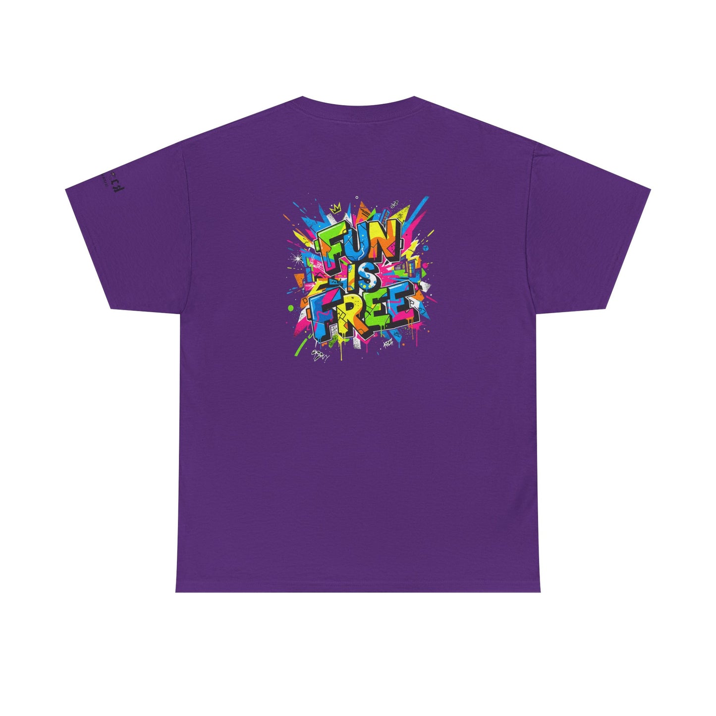 T-Shirt — "Fun Is Free" Sports Graphic Tee (Tennis & Basketball)