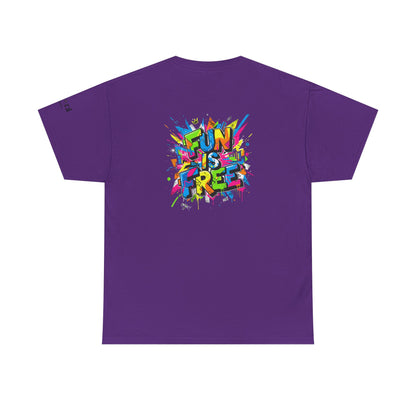 T-Shirt — "Fun Is Free" Sports Graphic Tee (Tennis & Basketball)