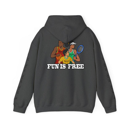 Hoodie — "Fun Is Free" Colorful Sports Graphic Pullover