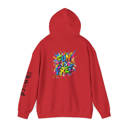 Hoodie - 'Fun Is Free' Color Splash Graphic Hoodie with 'kn?cd' Gothic Logo