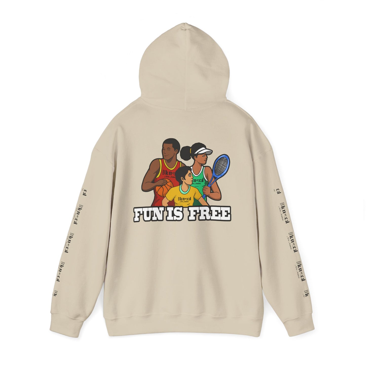 Hoodie — "Fun Is Free" Colorful Sports Graphic Pullover