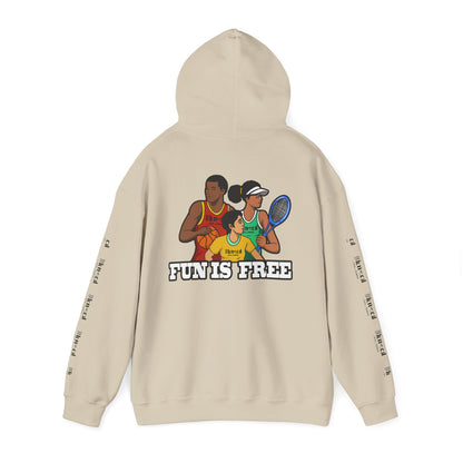 Hoodie — "Fun Is Free" Colorful Sports Graphic Pullover