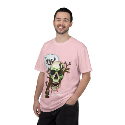 Skull Moon T-Shirt — "Knock Knock New Normal" Graphic Tee