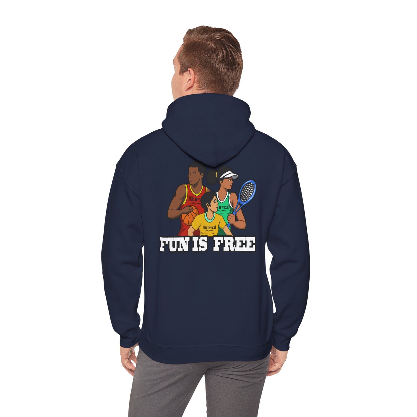 Hoodie — "Fun Is Free" Colorful Sports Graphic Pullover