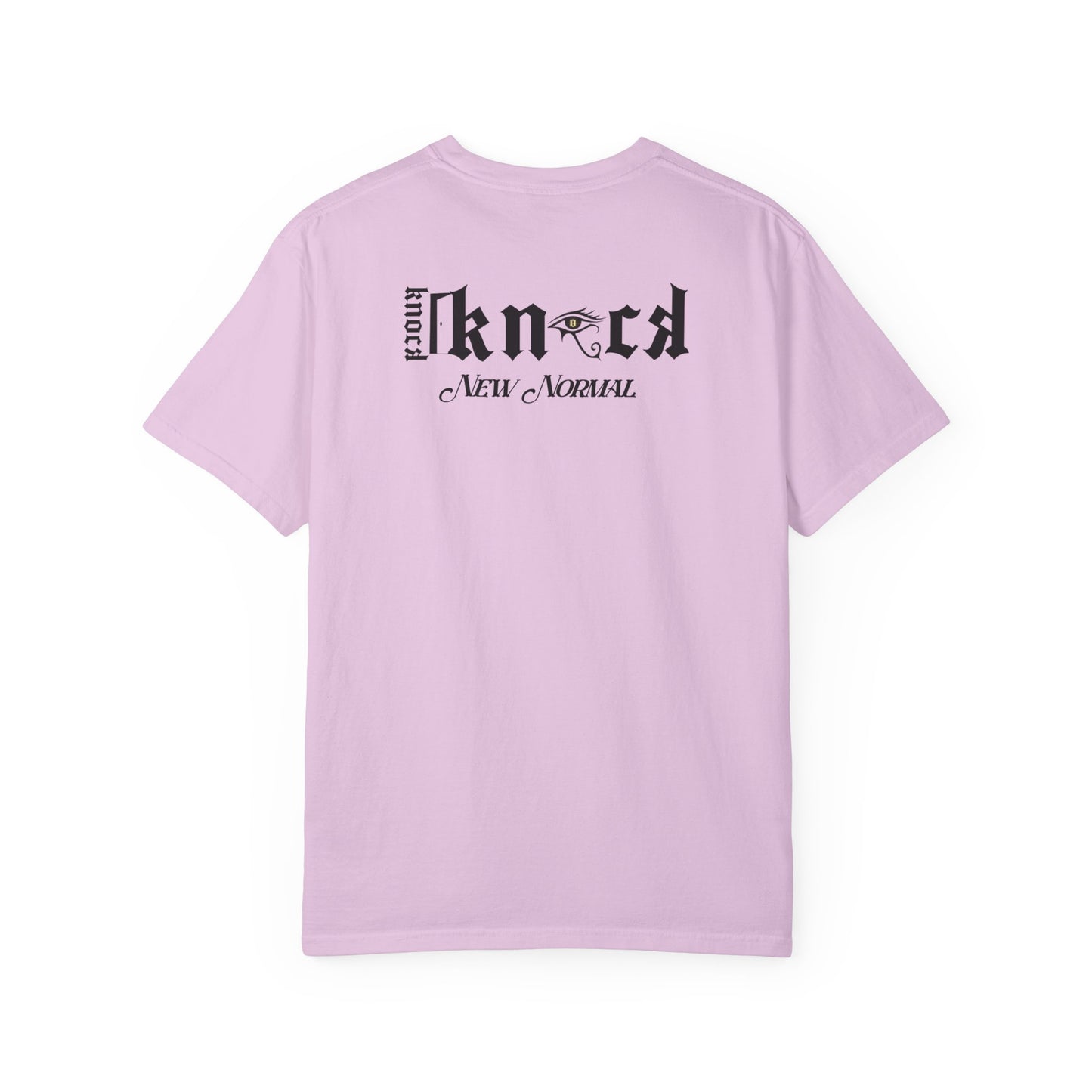 Graphic T‑Shirt — 'Knock Knock New Normal' Skull & Tree Illustration