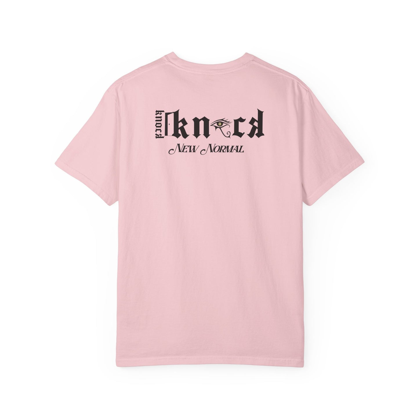 Graphic T‑Shirt — 'Knock Knock New Normal' Skull & Tree Illustration