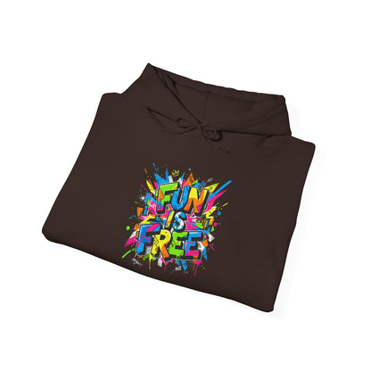 Hoodie — "Fun Is Free" Colorful Sports Graphic Pullover