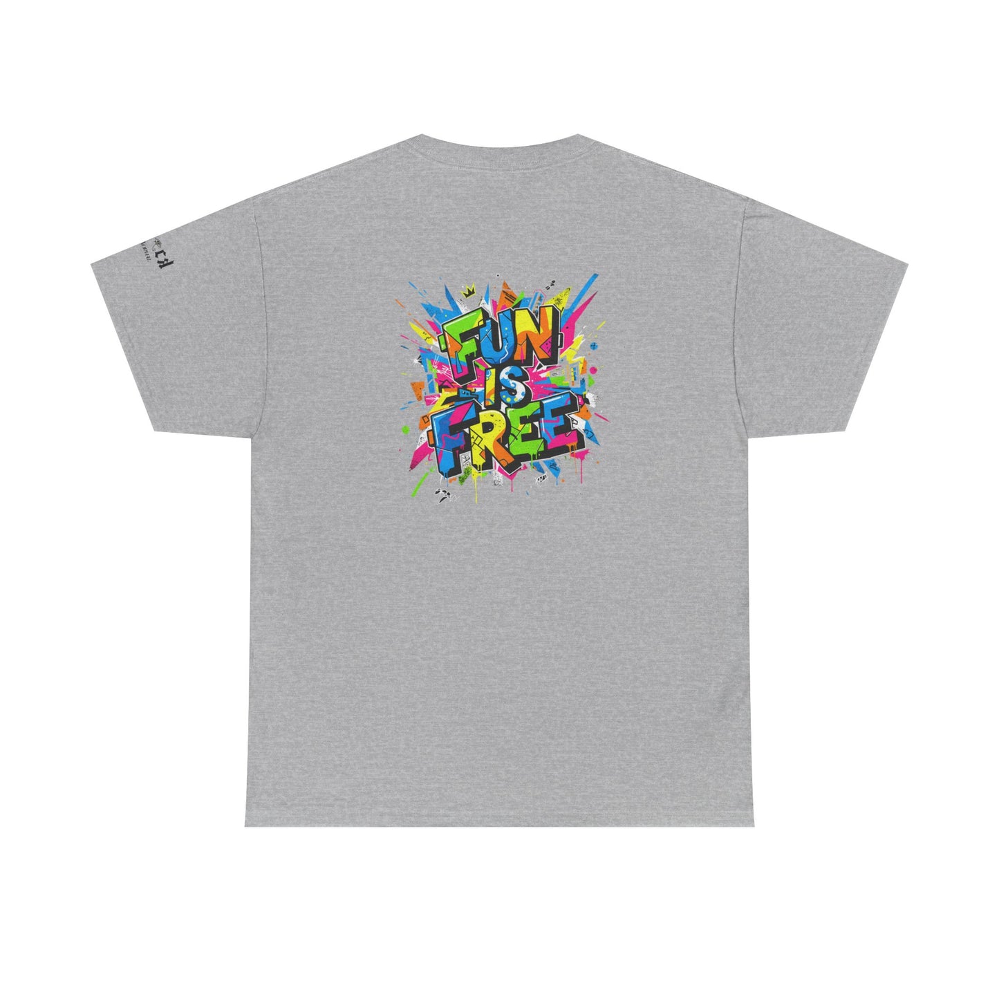 T-Shirt — "Fun Is Free" Sports Graphic Tee (Tennis & Basketball)