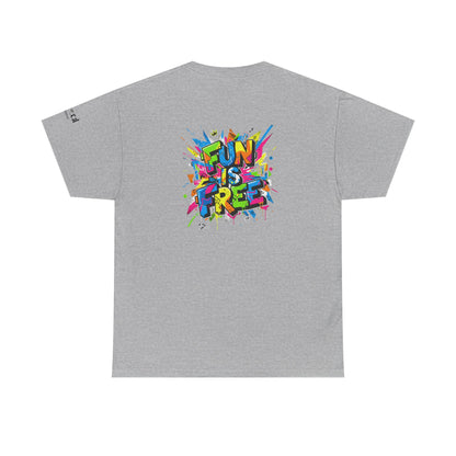T-Shirt — "Fun Is Free" Sports Graphic Tee (Tennis & Basketball)