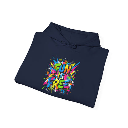 Hoodie — "Fun Is Free" Colorful Sports Graphic Pullover