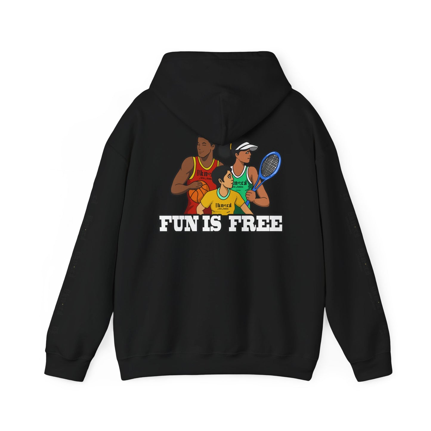 Hoodie — "Fun Is Free" Colorful Sports Graphic Pullover
