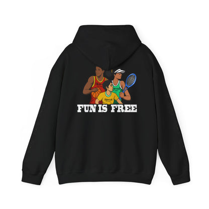 Hoodie — "Fun Is Free" Colorful Sports Graphic Pullover