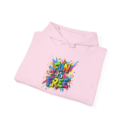 Hoodie — "Fun Is Free" Colorful Sports Graphic Pullover