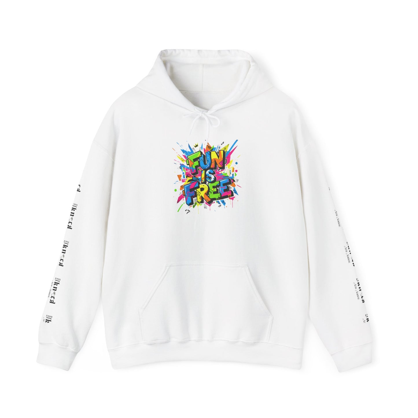 Hoodie — "Fun Is Free" Colorful Sports Graphic Pullover