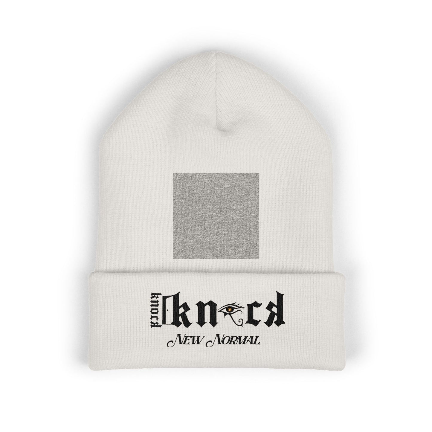 Embroidered 'Kneed New Normal' Cuffed Beanie – Gothic Streetwear Knit Hat