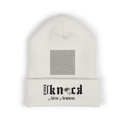 Embroidered 'Kneed New Normal' Cuffed Beanie – Gothic Streetwear Knit Hat