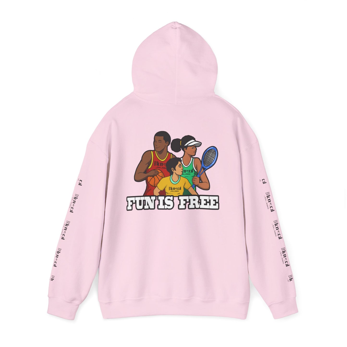 Hoodie — "Fun Is Free" Colorful Sports Graphic Pullover