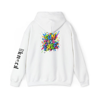 Hoodie - 'Fun Is Free' Color Splash Graphic Hoodie with 'kn?cd' Gothic Logo