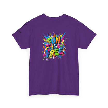 T-Shirt — "Fun Is Free" Sports Graphic Tee (Tennis & Basketball)