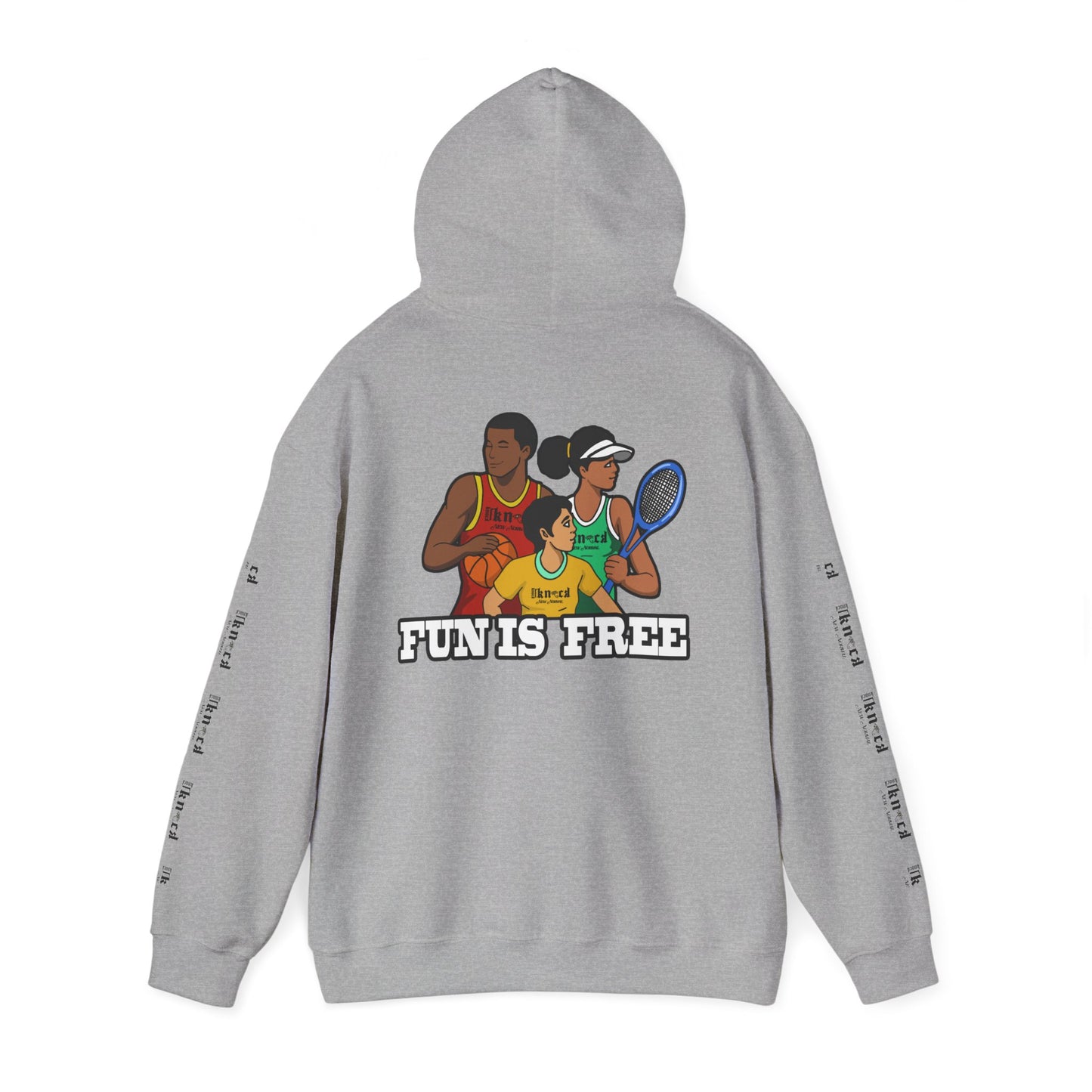 Hoodie — "Fun Is Free" Colorful Sports Graphic Pullover