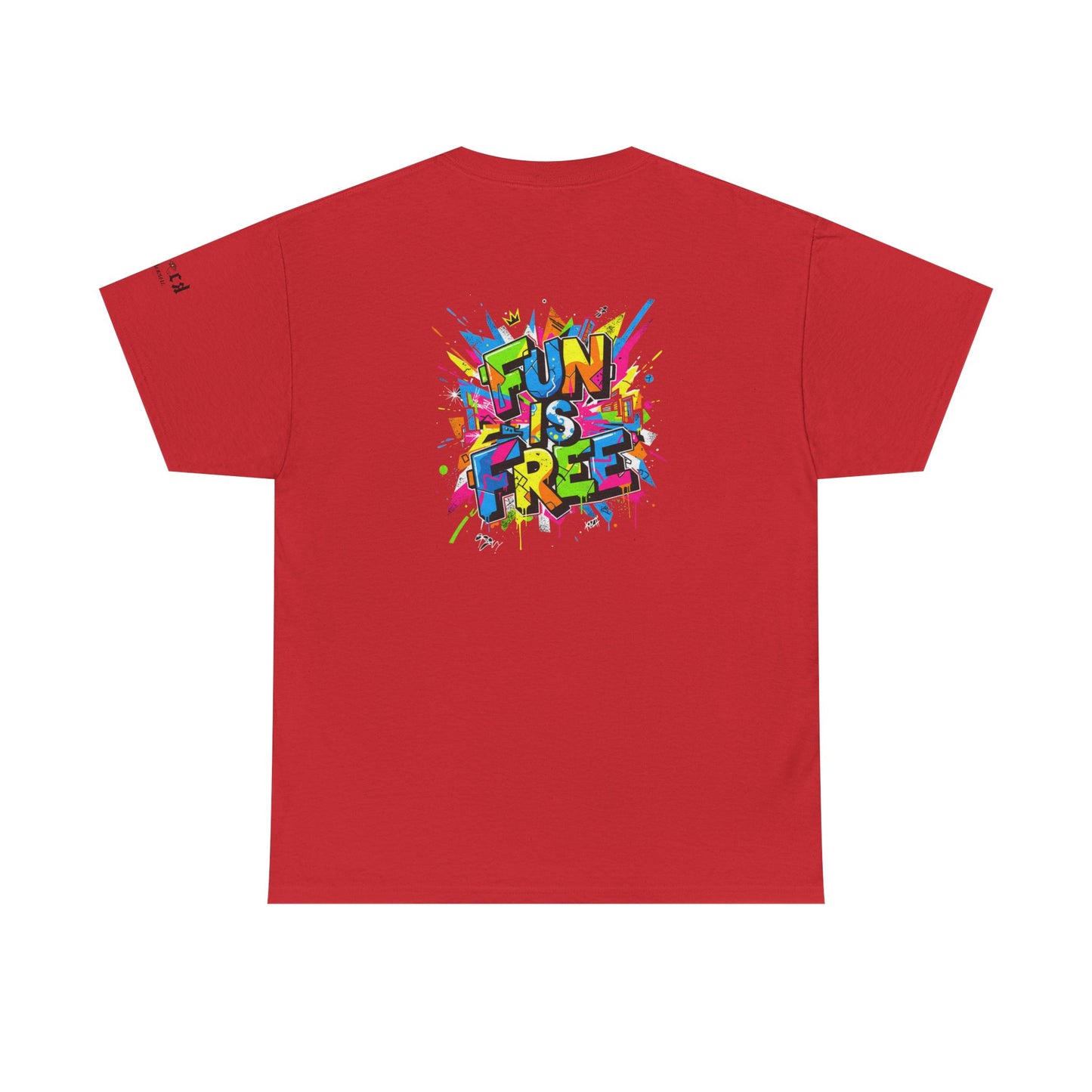 T-Shirt — "Fun Is Free" Sports Graphic Tee (Tennis & Basketball)