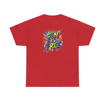 T-Shirt — "Fun Is Free" Sports Graphic Tee (Tennis & Basketball)