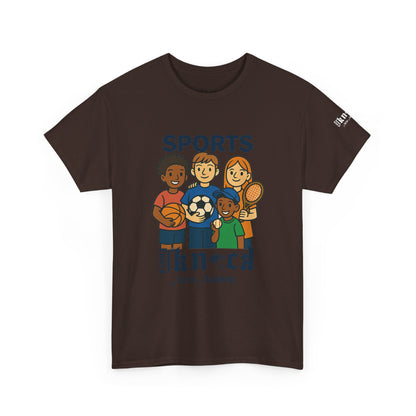 Kids Sports Team T-Shirt — 'SPORTS' Graphic with Diverse Athletes