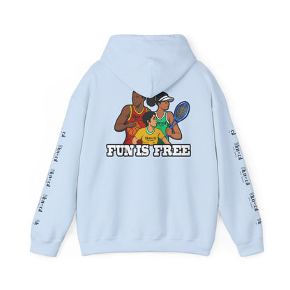 Hoodie — "Fun Is Free" Colorful Sports Graphic Pullover