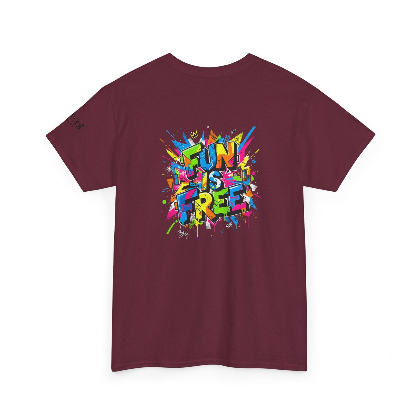 T-Shirt — "Fun Is Free" Sports Graphic Tee (Tennis & Basketball)