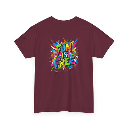 T-Shirt — "Fun Is Free" Sports Graphic Tee (Tennis & Basketball)