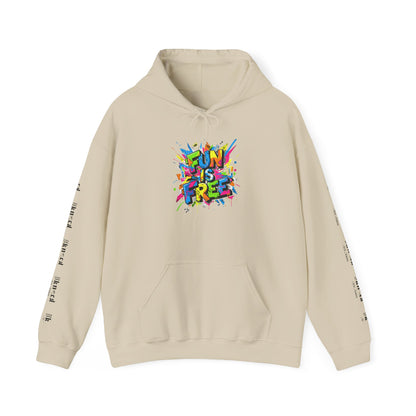 Hoodie — "Fun Is Free" Colorful Sports Graphic Pullover