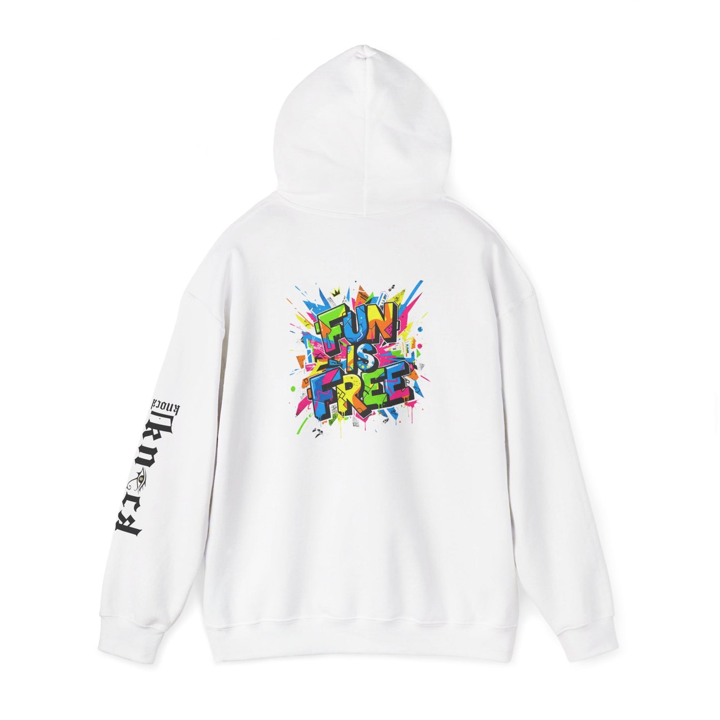Hoodie - 'Fun Is Free' Color Splash Graphic Hoodie with 'kn?cd' Gothic Logo