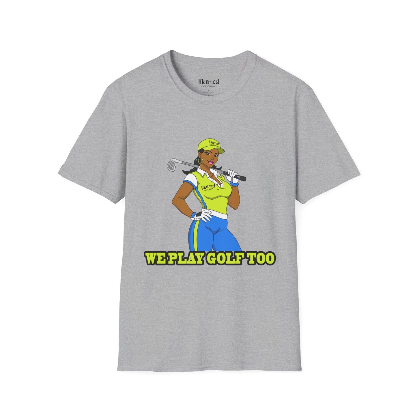 Women’s Golf T‑Shirt – Confident Female Golfer Graphic