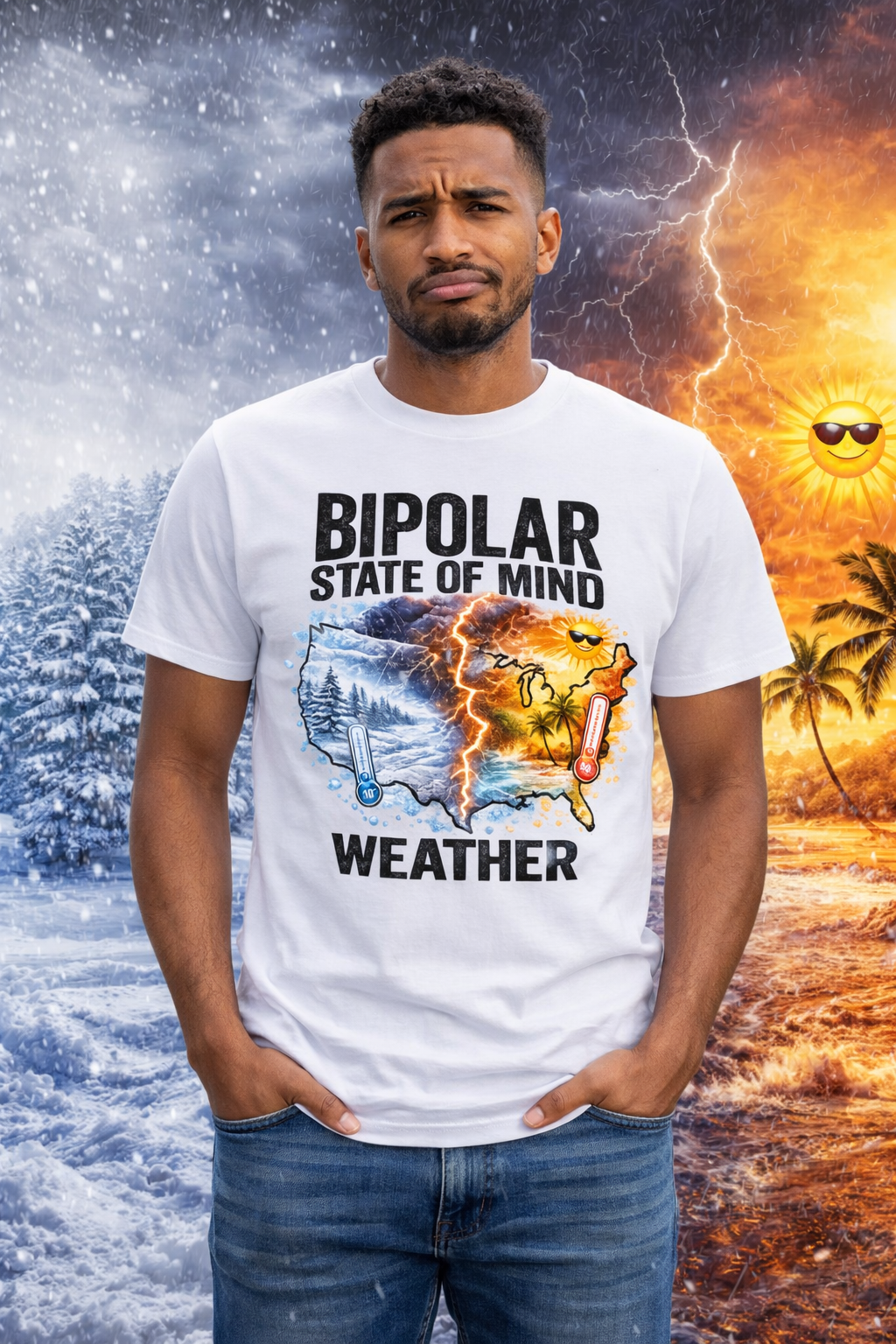 Bipolar State Of Mind Weather T-Shirt
